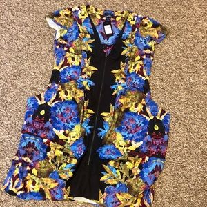 City Chic Floral Front Zip